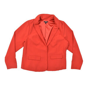 Torrid Women's Plus Size 2 Red Shawl Collar Open Front Blazer Jacket Stretch